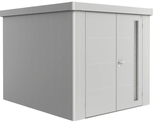 Magazie grădină Biohort Neo 3B metal ușă dublă 236x292 cm argintiu metalizat Magazie de grădină metalică cu ușă dublă și fereastră laterală