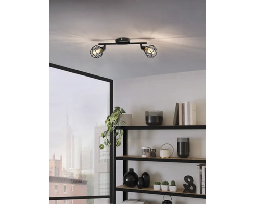 Lumină de plafon cu două lămpi într-un living modern