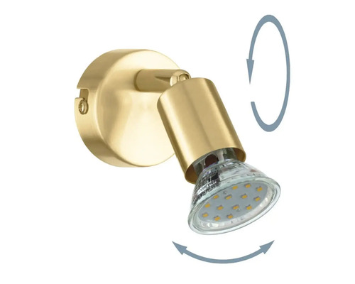 Spot de perete pivotant auriu cu bec LED