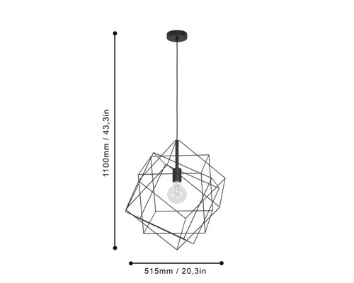 Dimensiunile unei lămpi suspendate cu abajur geometric