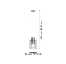 Lampă suspendată metalică cu dimensiunile 110 cm înălțime și 20 cm diametru