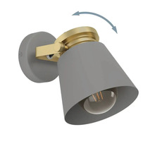 Lampa de perete gri cu cap de lampă reglabil