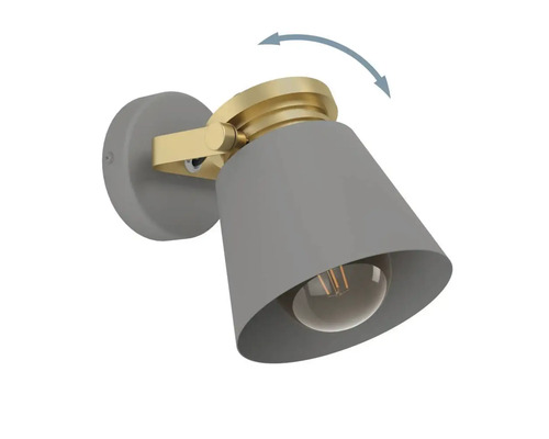 Lampa de perete gri cu cap de lampă reglabil