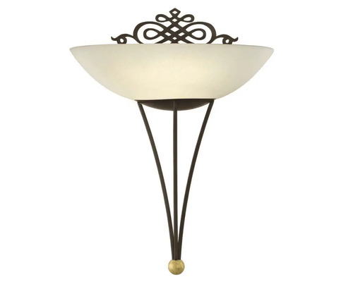 Lumină de perete cu abajur și element metalic decorativ