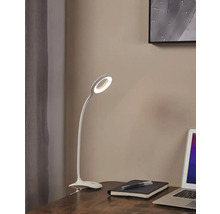 Lampă de birou cu LED integrat Cabado 3W 80 lumeni, albă, alimentare USB și acumulator Li-Ion 500mAh