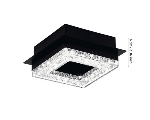 Plafonieră pătrată cu LED-uri și elemente de cristal