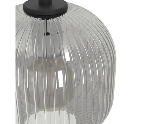 Lampa suspendată cu abajur din sticlă canelată