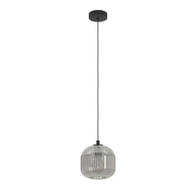 Lumină suspendată cu abajur din sticlă cu nervuri