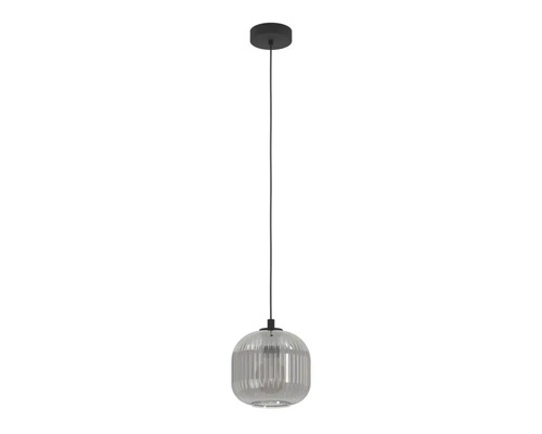 Lumină suspendată cu abajur din sticlă cu nervuri