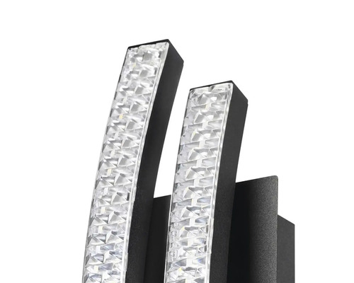 Lumină de perete cu două elemente luminoase din plastic și elemente metalice