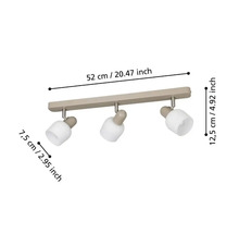 Lumină de tavan cu trei spoturi și dimensiuni