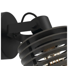 Lampa de perete neagră cu abajur spiralat