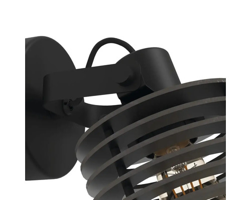 Lampa de perete neagră cu abajur spiralat