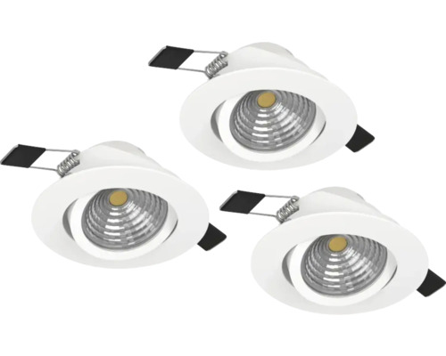 Spot LED încastrat Saliceto 6W 450 lumeni, 2700K variabil, Ø88 mm, alb, pachet 3 bucăți