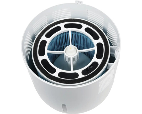 Vedere interioară a unui purificator de aer cu filtru