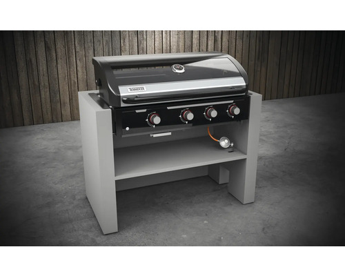 Grătar pe gaz pe masă de grătar cu spațiu de depozitare