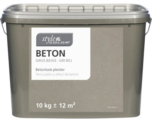 Tencuială StyleColor BETON cu efect de beton grej 10 kg Găleată tencuială cu aspect de beton de la Style Color, 10 kilograme, pentru aproximativ 12 metri pătrați