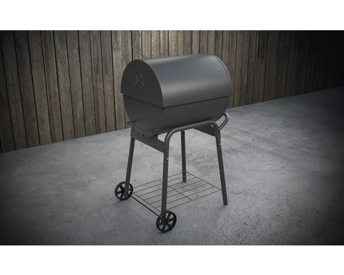 Grătar sferic cu capac și spațiu de depozitare