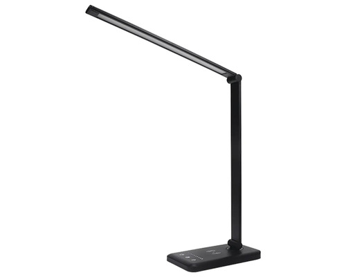 Lampă de birou cu LED integrat Wise 7W 670 lumeni, lumină albă 3000-4500-6500K, negru Lampă de birou cu LED și funcție de încărcare fără fir