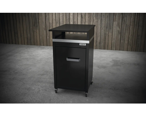 Dulap inferior negru cu sertar și rotile