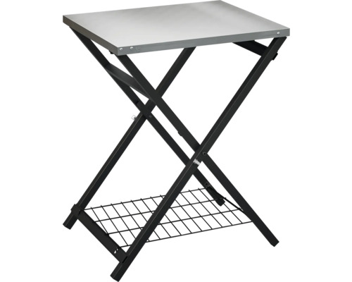 Măsuță pliabilă cu grilaj de depozitare