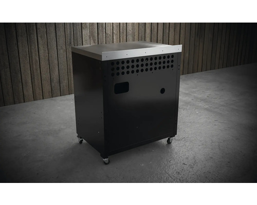 Dulap de grătar cu roți și placă din oțel inoxidabil