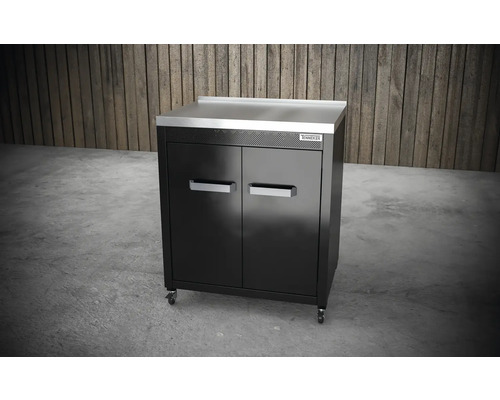 Dulap de atelier cu blat din oțel inoxidabil și două uși