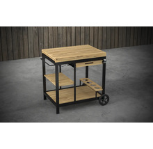 Masa grătar cu suprafață de lucru, sertar și rafturi