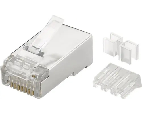 Mufe conector RJ45 Goobay CAT6a, aurite, 10 bucăți Mufă de rețea cu ajutor de filetare și ecranare
