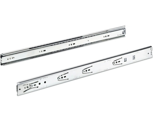 Glisiere tip șină cu bile Hettich KA4532 550mm, max. 35kg, cu amortizor, oțel cromat, 1 pereche