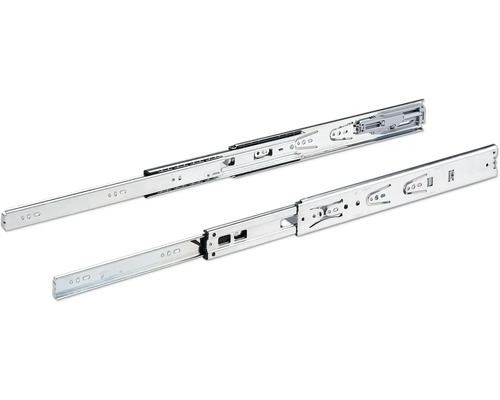 Glisiere tip șină cu bile Hettich KA4532 350mm, max. 35kg, cu amortizor, oțel cromat, 1 pereche