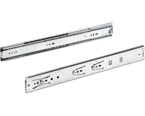 Glisiere tip șină cu bile Hettich KA4532 400mm, max. 35kg, cu amortizor, oțel cromat, 1 pereche