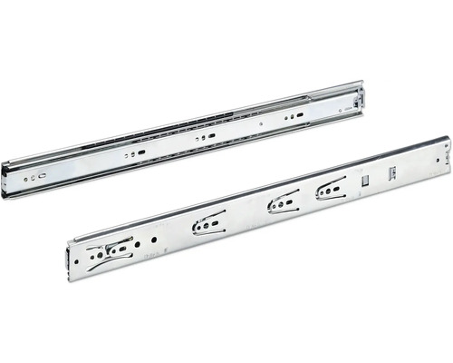 Glisiere tip șină cu bile Hettich KA4532 500mm, max. 35kg, cu amortizor, oțel cromat, 1 pereche