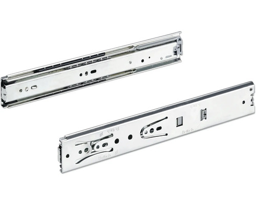 Glisiere tip șină cu bile Hettich KA4532 300mm, max. 35kg, cu amortizor, oțel cromat, 1 pereche