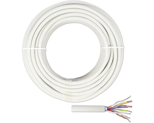 Cablu telefon JY(ST)Y 4x2x0,6 mm² gri, inel 20m Rola de cablu coaxial cu capăt dezizolat