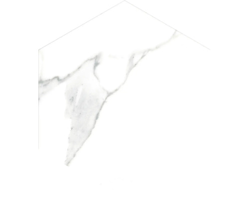 Gresie hexagonală porțelanată Marmor alb 21,5x25 cm Placă hexagonală albă cu aspect de marmură pentru pereți și podele