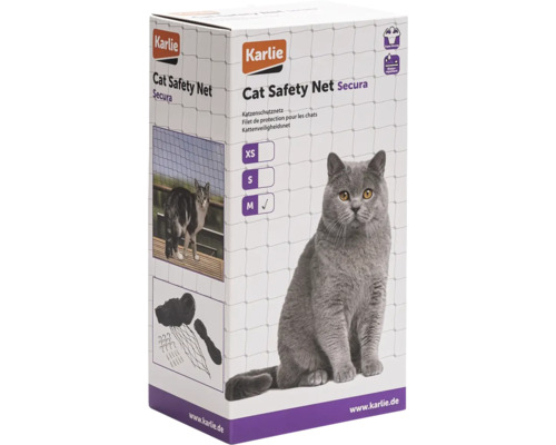 Plasă de protecție pentru pisici, neagră 2 x 4 m,