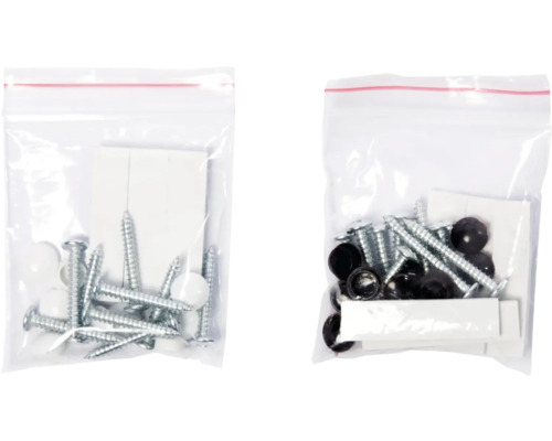 Două pungi transparente din plastic cu șuruburi și capace de acoperire