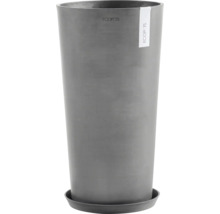 Ghiveci gri din plastic cu suport