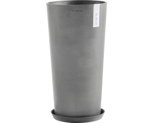 Ghiveci gri din plastic cu suport