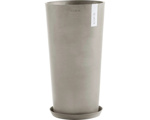 Ghiveci înalt din plastic cu farfurie asortată