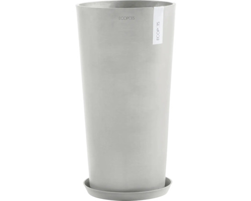 Ghiveci înalt, subțire, din plastic, cu suport