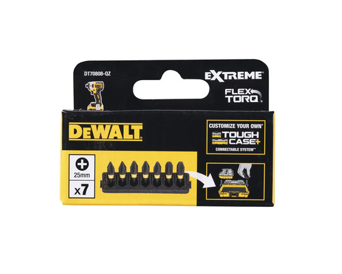 Set biți de impact DeWALT DT70808-QZ PH1/PH2/PH3, 7 piese | HORNBACH