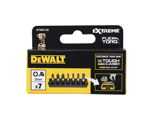 Set de biți DeWalt cu șapte biți de 25 mm