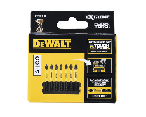 Set biți de impact DeWALT DT70819-QZ PH/PZ, 7 piese | HORNBACH