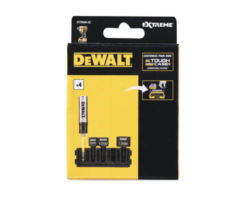 Set de burghie DeWalt cu patru piese în ambalaj