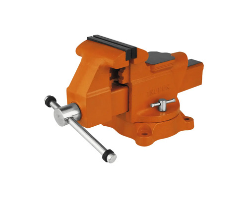 Menghină de banc Truper 140mm din fontă culoare portocalie, rotativă 360° Meniu pentru fixarea pieselor de prelucrat
