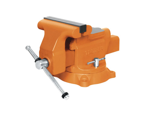 Menghină de banc Truper 200mm din fontă culoare portocalie, rotativă 360° Fier de banc din metal