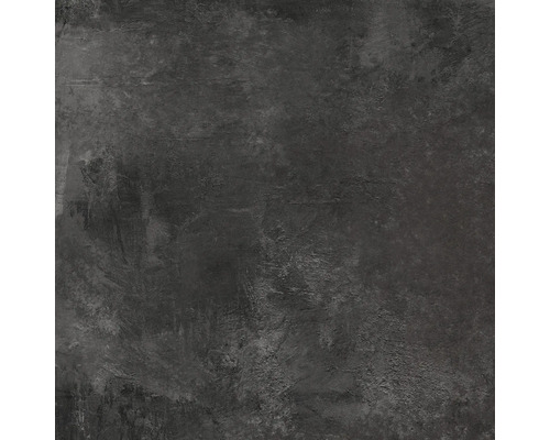 Gresie exterior / interior porțelanată form&style MESSINA antracit 61,5x61,5 cm Prim-plan cu o faianță de perete gri închis, cu suprafață mată și aspect de beton.
