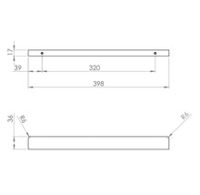 Mânere pentru mobilier baie Roca Elegance 60 cm, aluminiu, rose gold, set 2 bucăți